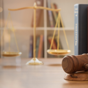 Gavel and scales of justice